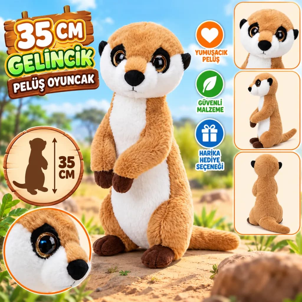 PL62850 35 Cm Gelincik Peluş Oyuncak — fotoğraf 1