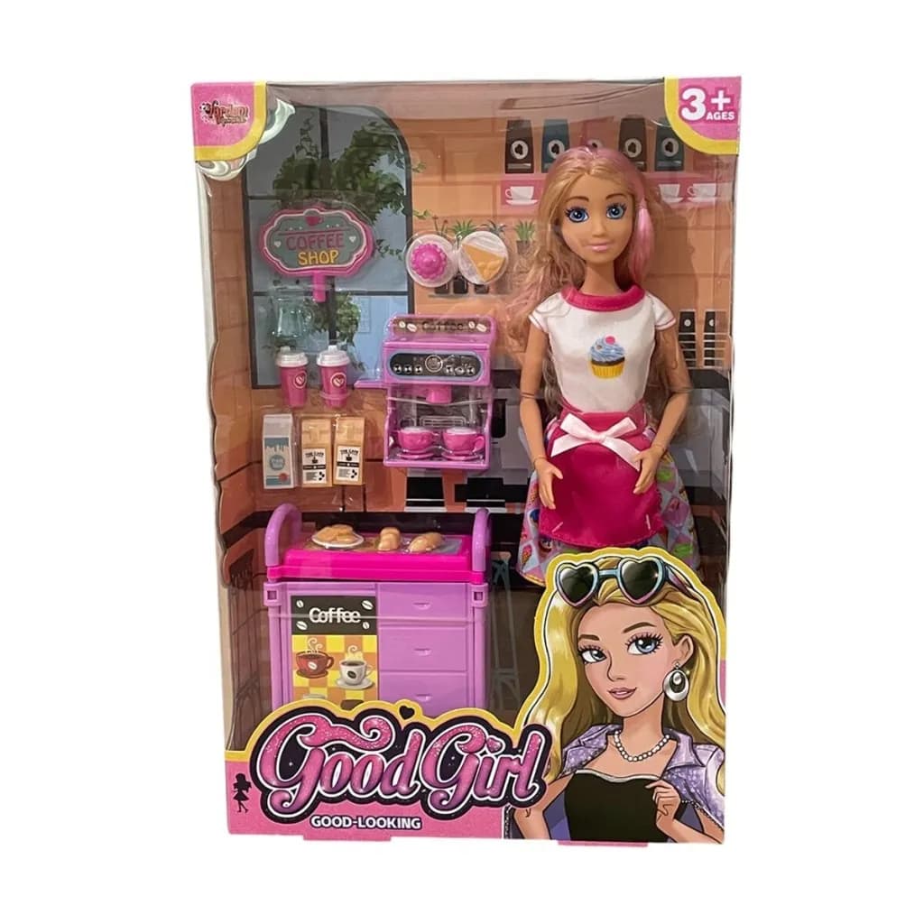 WG66748 Kutulu Kafe İşleten Bebek Set 11,5 inç — fotoğraf 1