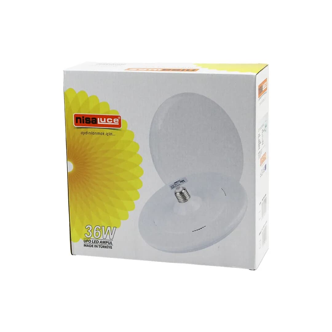 Nisaluce EAMP-063/KB 36W E27 Ufo Tipi Led Lamba Ampul Kristal Desenli Mika Pls.kapak 6400K — fotoğraf 1