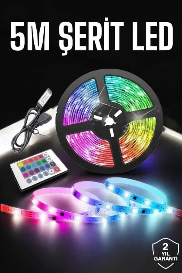 Led Işık 5 Metre Şerit Led RGB Işıklı — fotoğraf 1