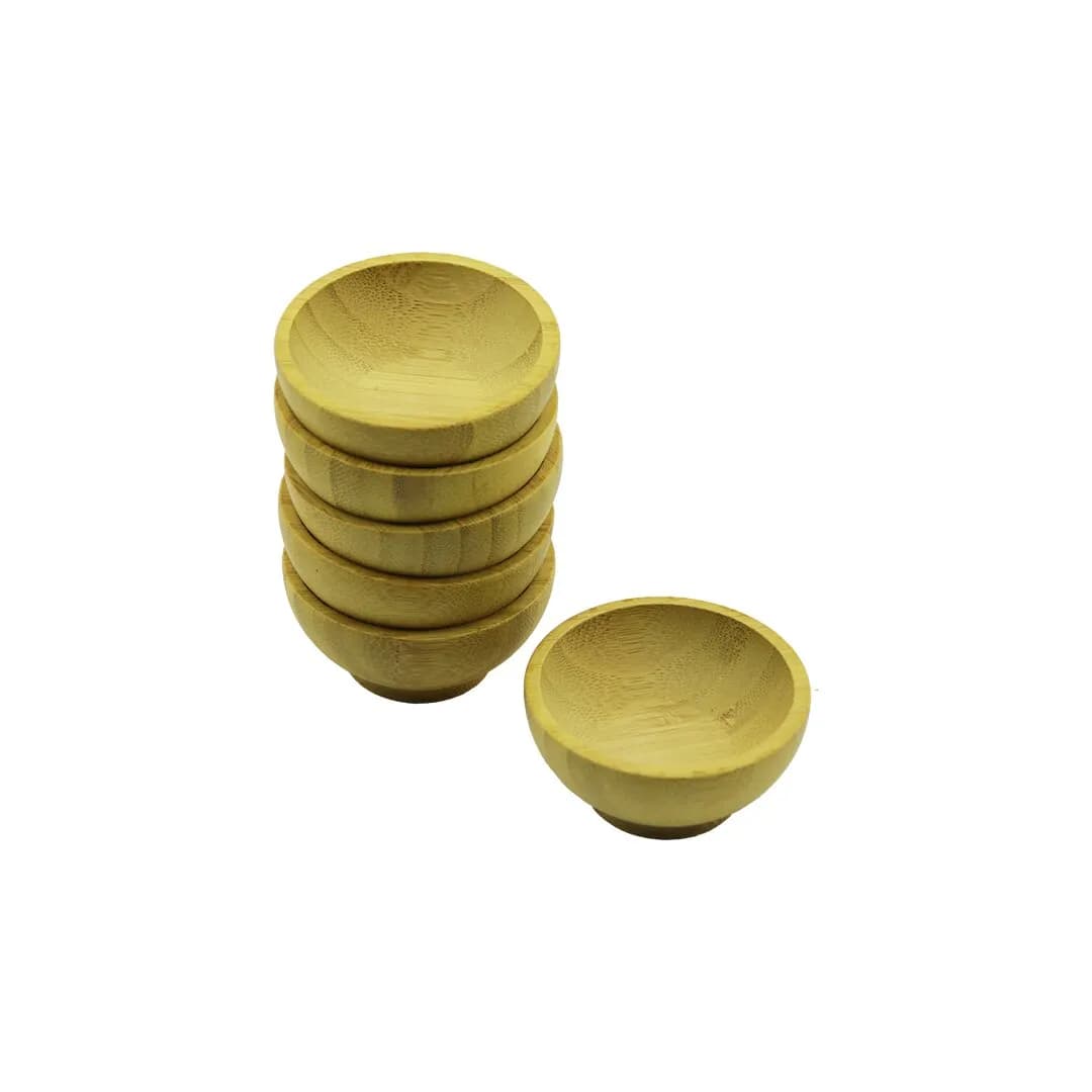 Mini Ahşap Bambu Lokumluk - Çerezlik Kase Derinlik: 1.5CM - Çap: 6.2CM — fotoğraf 1