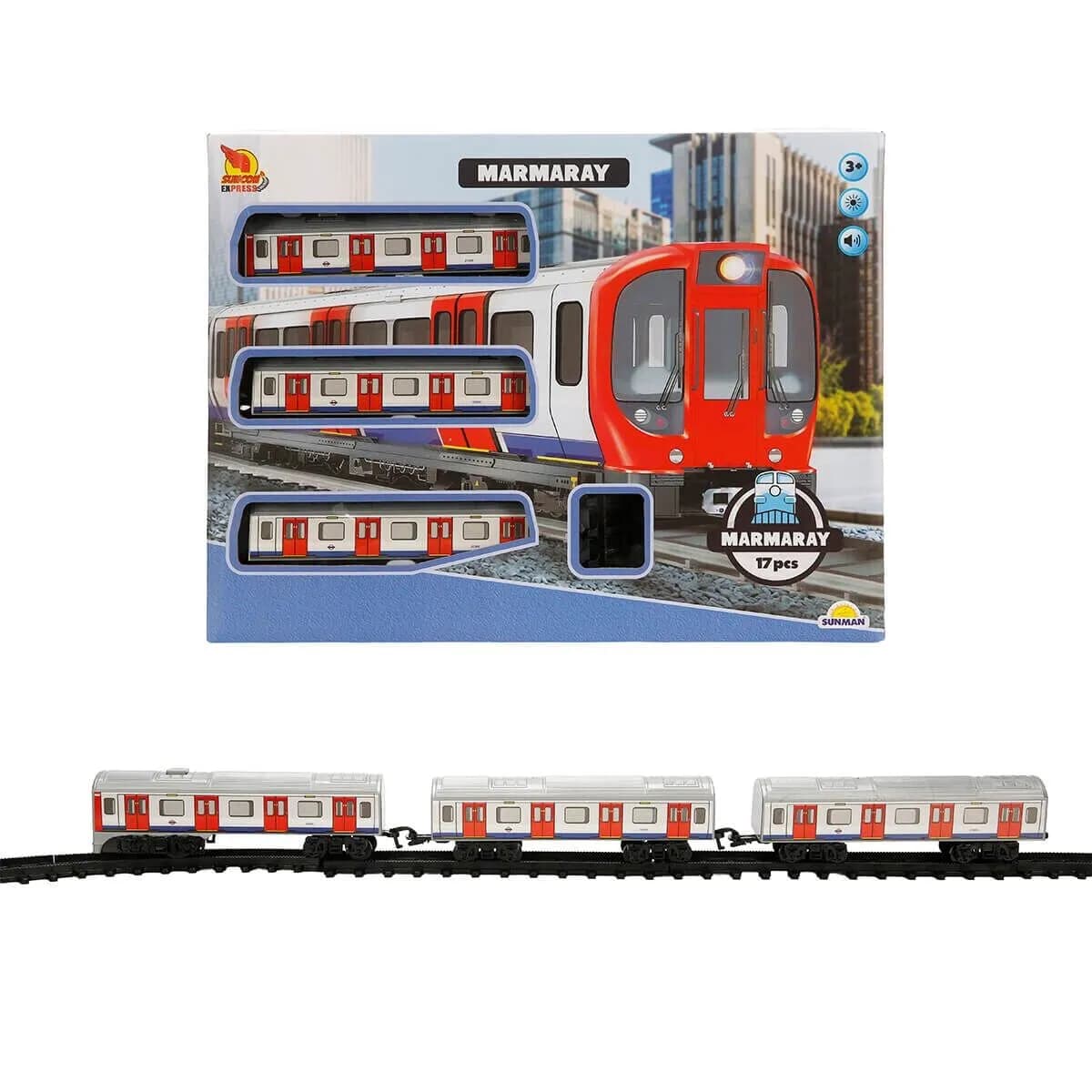 5117 Sun-rst-snc-tren Set Marmaray 17PRÇ.B/O Ses/ışık — fotoğraf 1