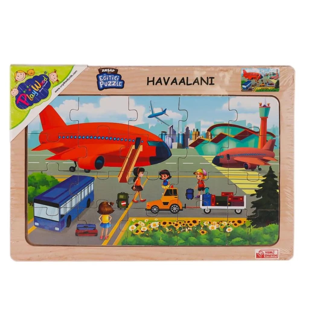 ONY-233-234-235-236 Ahşap Puzzle Havaalanı -Onyıl Oyuncak — fotoğraf 1