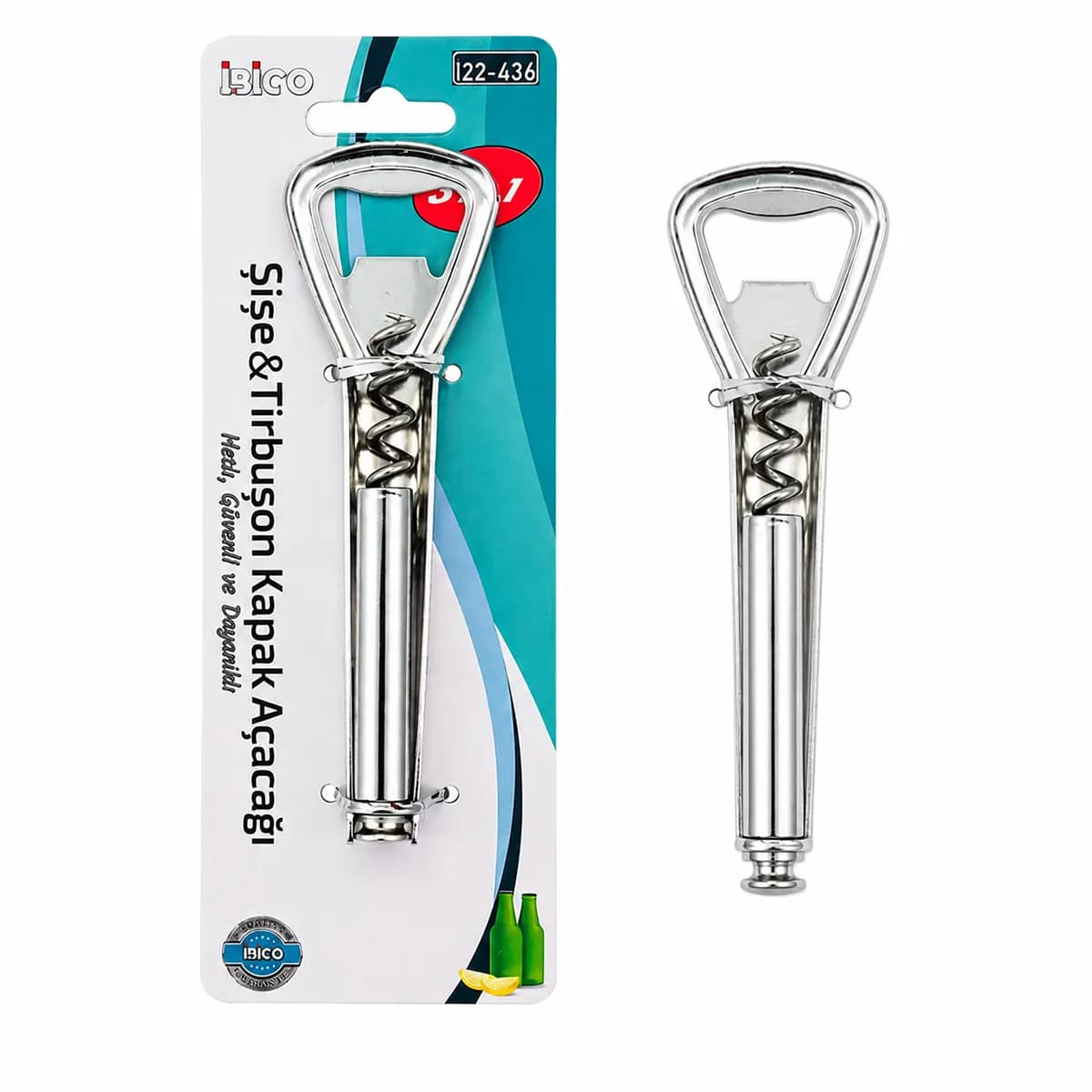 Metal 3in1 Tirbüşon Kapak Açacak — fotoğraf 1