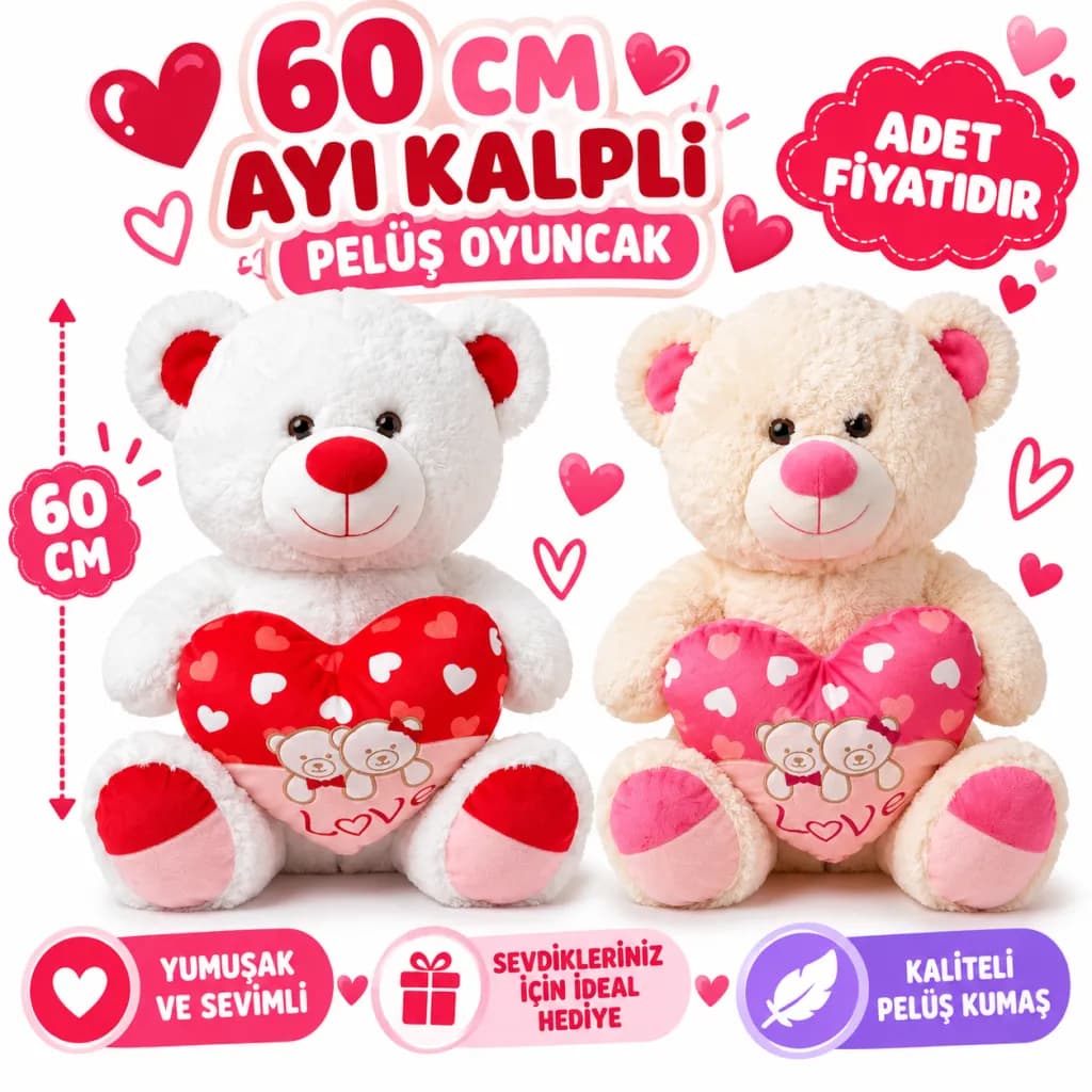 PL50241 60 CM AYI KALPLİ PELUŞ OYUNCAK — fotoğraf 1