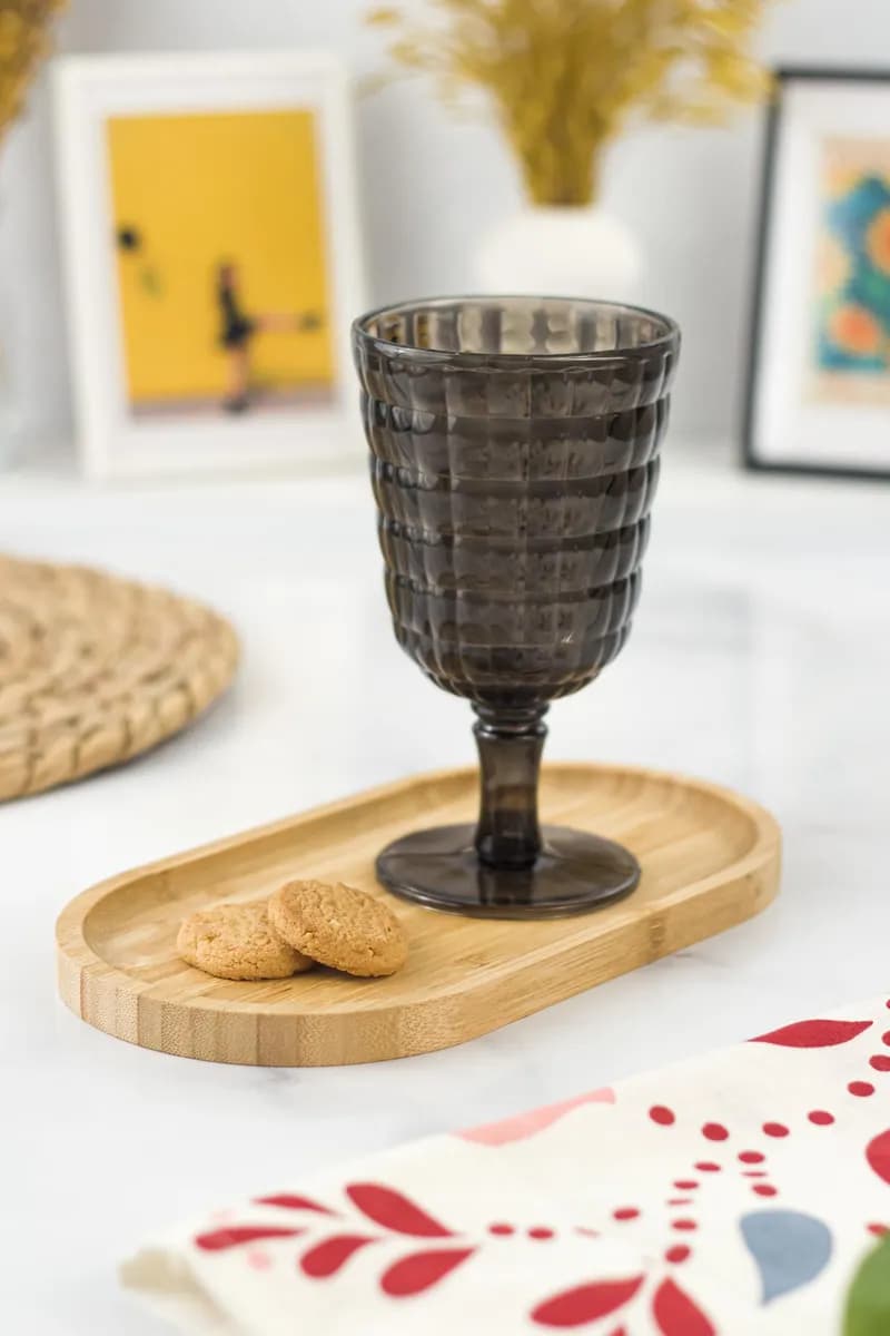 Allegra Füme Kadeh Bardak - 450 ml Tekli Akrilik Malzeme - Cam Değildir — fotoğraf 1