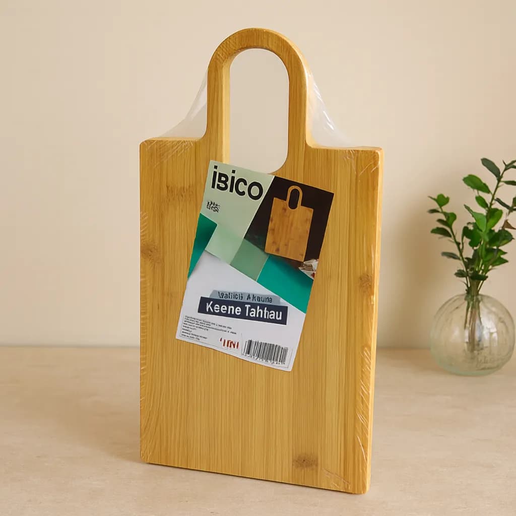 Bambu Kesme Tahtası Oval Kulplu 20x37 cm — fotoğraf 1