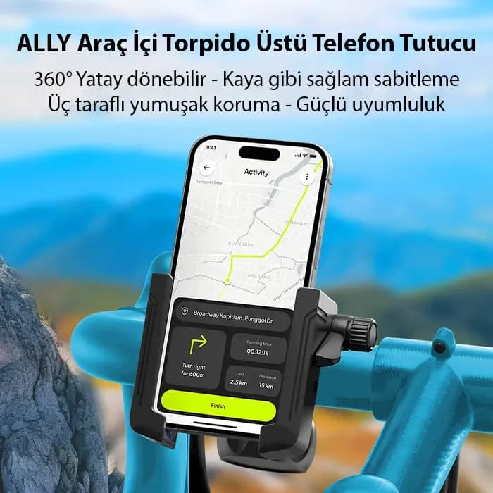 Ally Crown Gidon Bağlantılı Bisiklet ve Motosiklet Telefon Tutucu-(5775) — fotoğraf 1