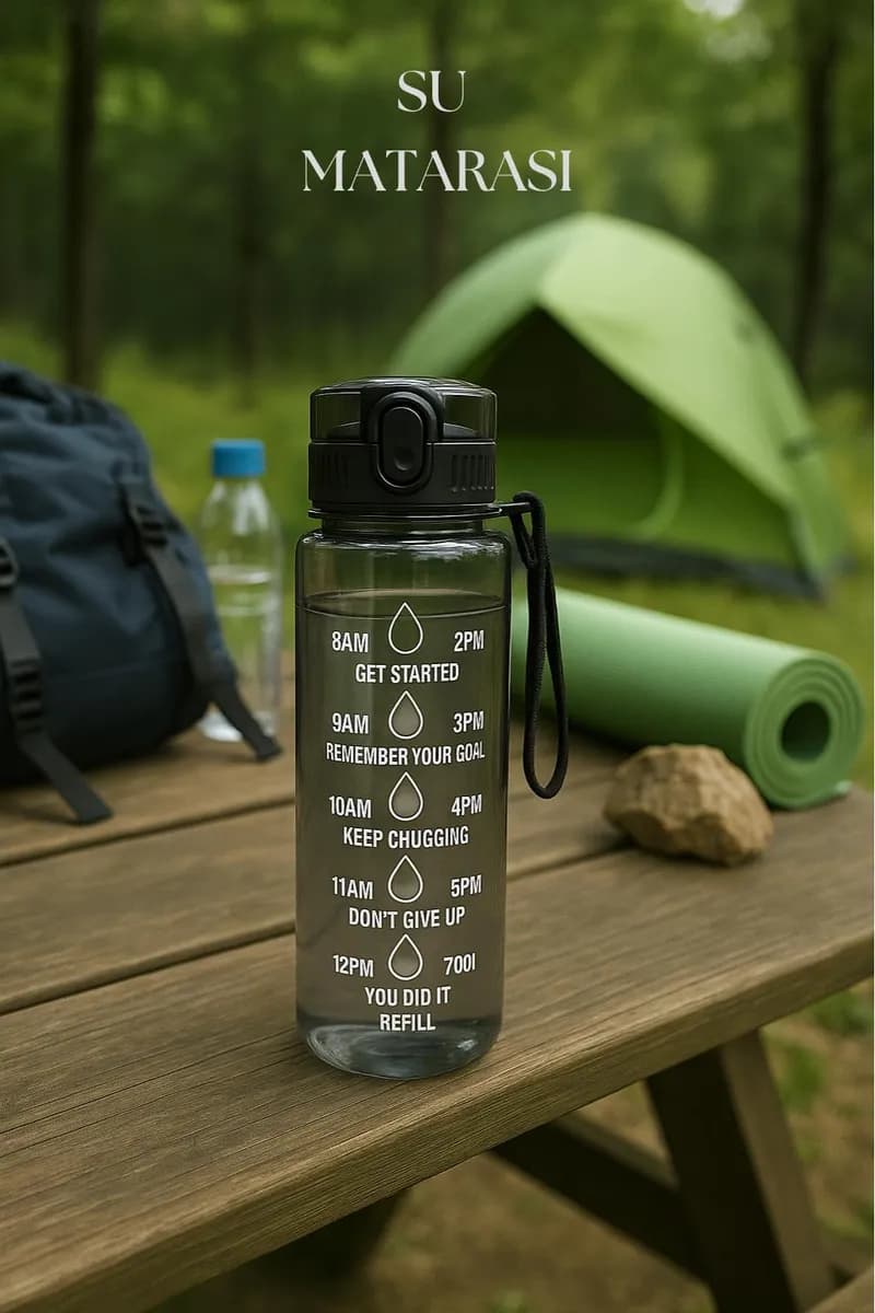 Suluk & Su Şişesi & Sporcu Matara Füme 1000 ml — fotoğraf 1