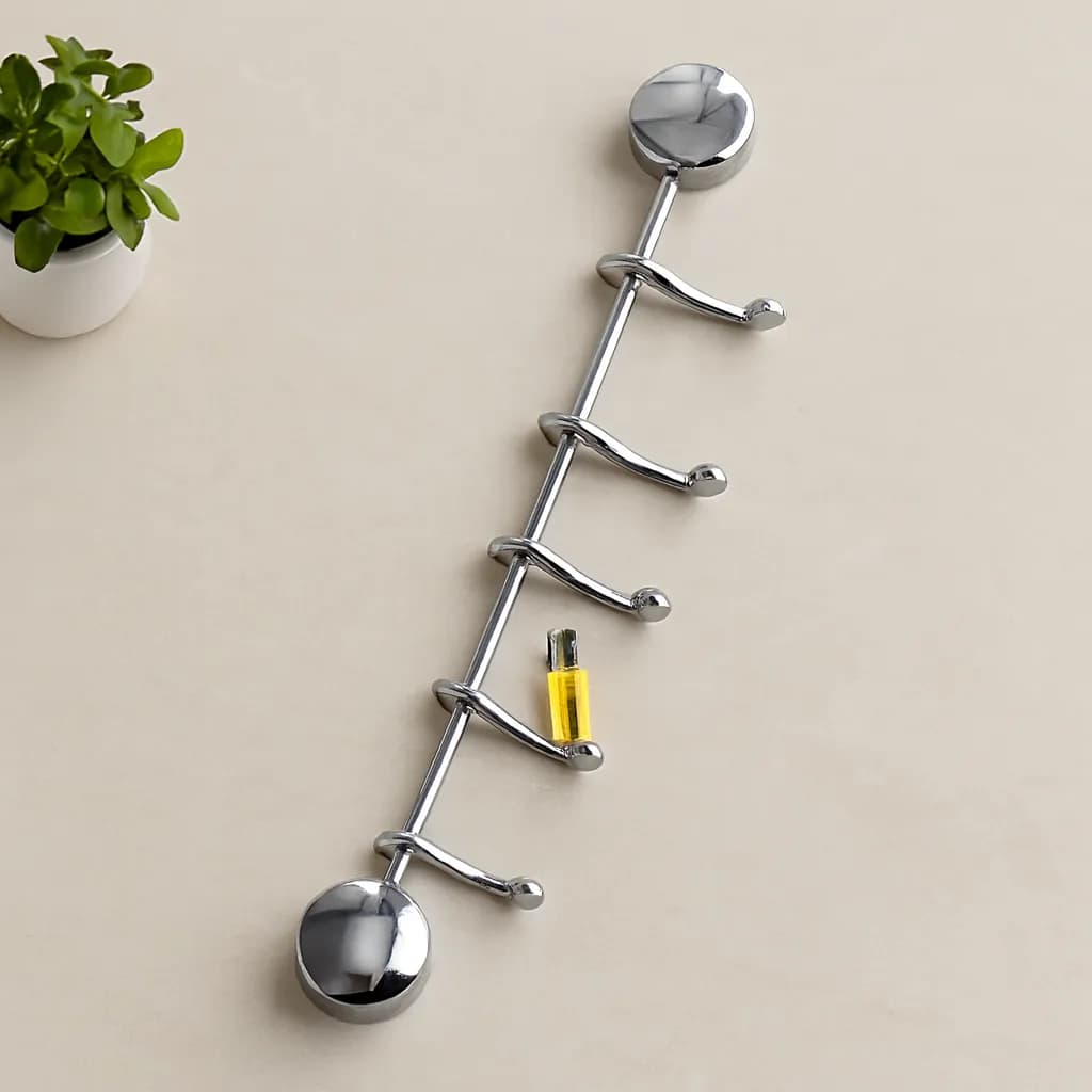 Krom 6 Kollu Banyo Askısı - Vidalı Montaj — fotoğraf 1