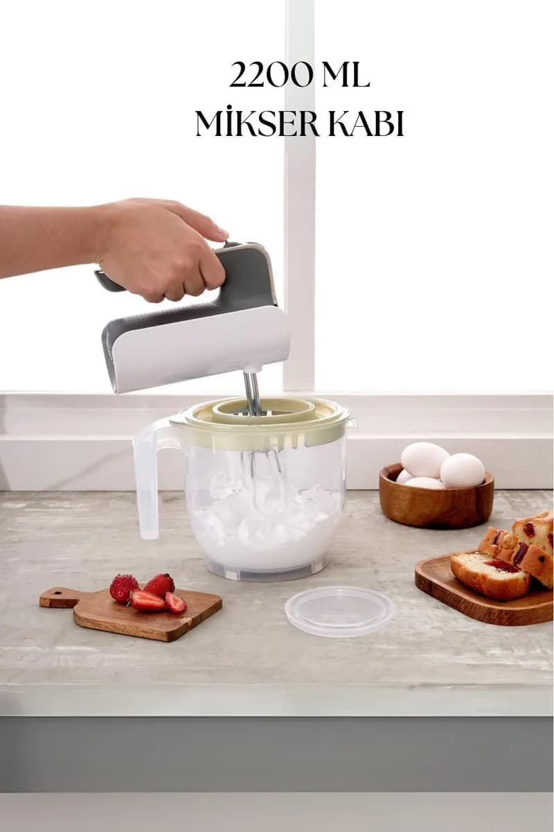 2200 Ml Mikser Kabı Beyaz & Ölçü Kabı & Saklama Kabı-DNY0024 — fotoğraf 1