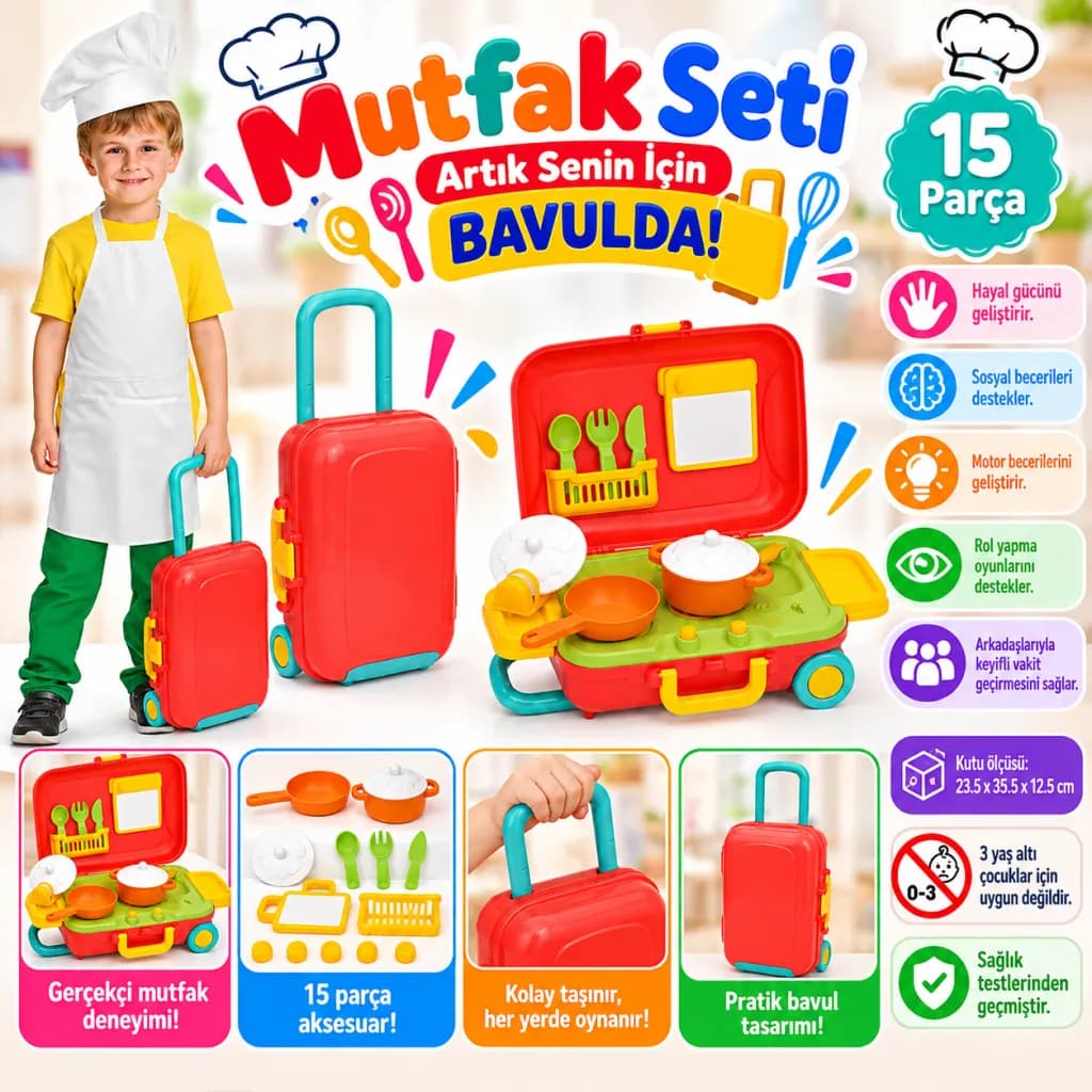 03477 Bavul Biçimli Oyuncak Mutfak Seti — fotoğraf 1