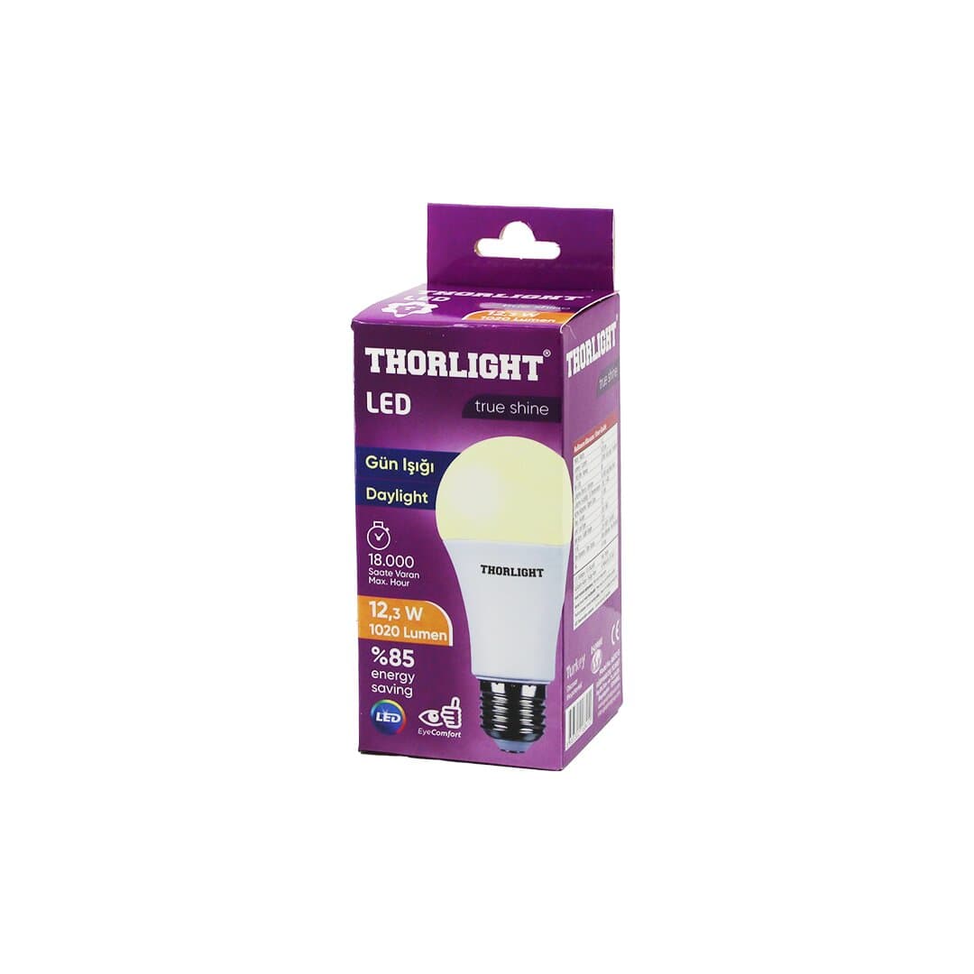 THORLIGHT A-60 12B LED Ampul, E27, 12,3 W, Günışığı, 10 adet — fotoğraf 1