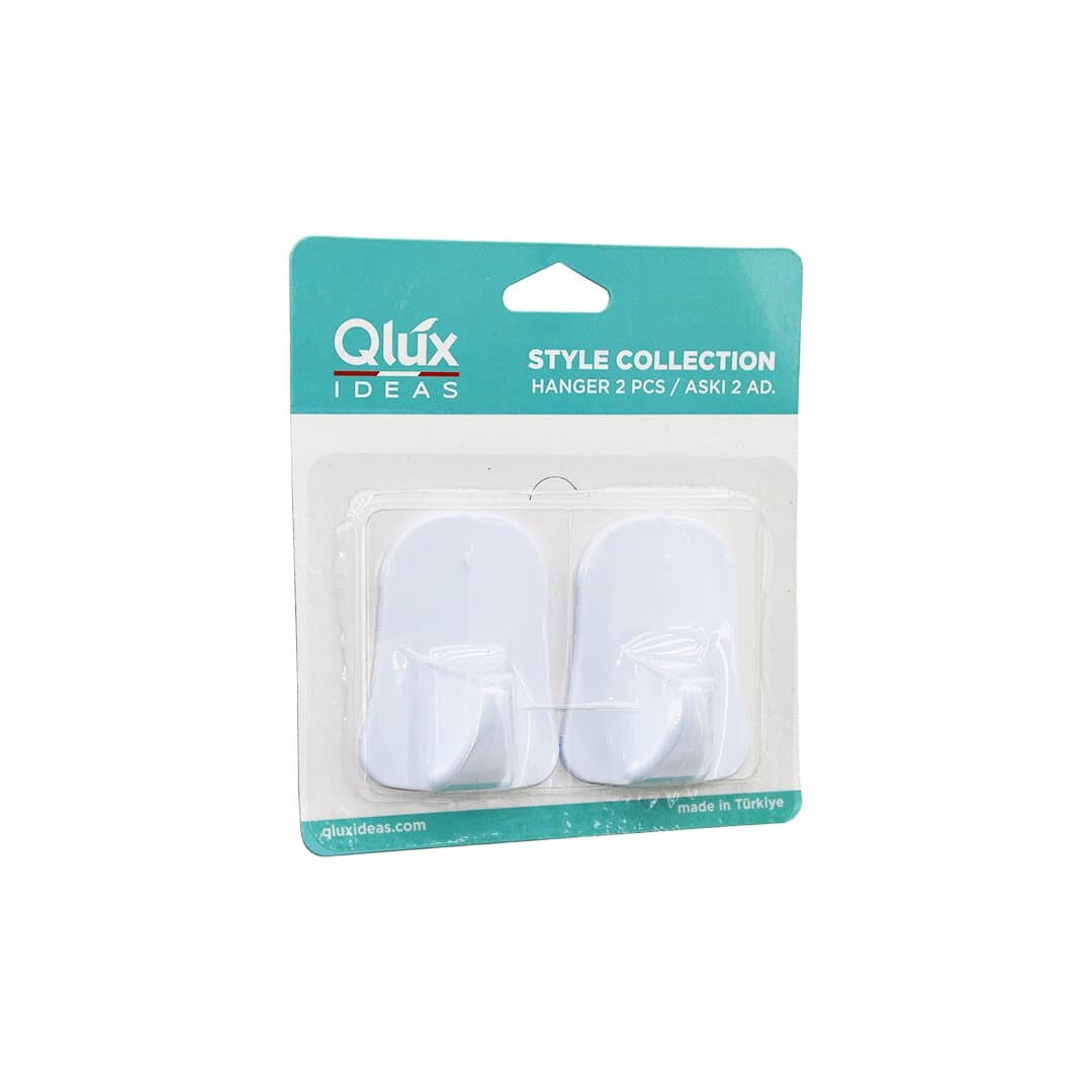 Qlux L-00735 Opak Beyaz Plastik Askı, 2'li — fotoğraf 1