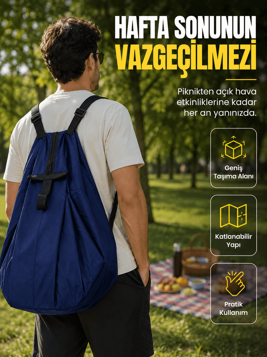 Kamp Seyahat Spor ve Piknik için Geniş Hacimli Katlanabilir Omuz Çantası — fotoğraf 1